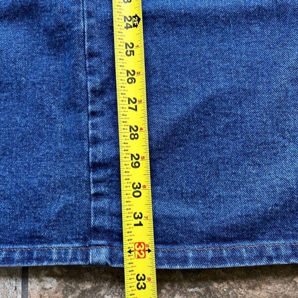 Vtg NWT Sears Crossroads Denim Midi Skirt 14 Retro Slit Pockets USA Belt Loop - Picture 11 of 12